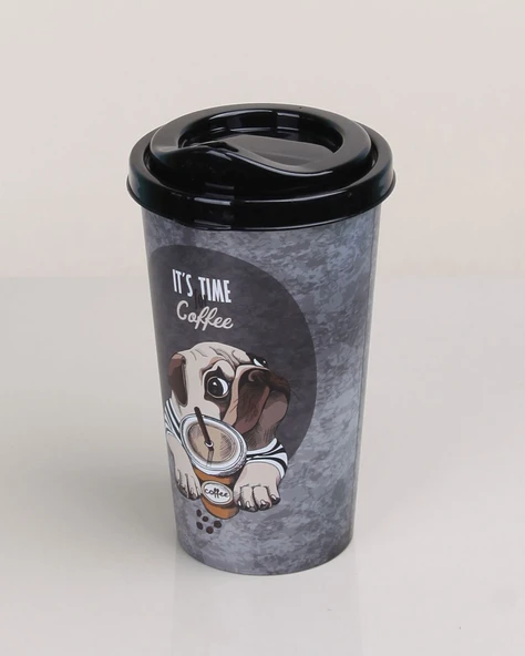 Kahve Bardağı - Kapaklı Desenli 650ML - Resim 3
