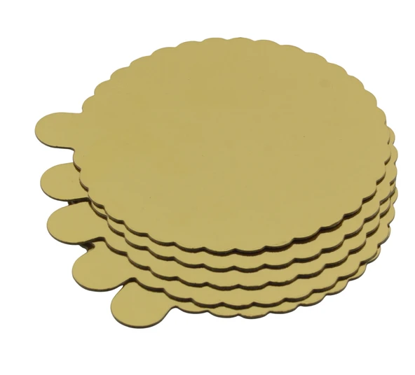 5 Adet Kulplu Sarı Yuvarlak Kalın Ekstra Dayanıklı Karton Pasta Altlığı 15 cm ürün görseli 1