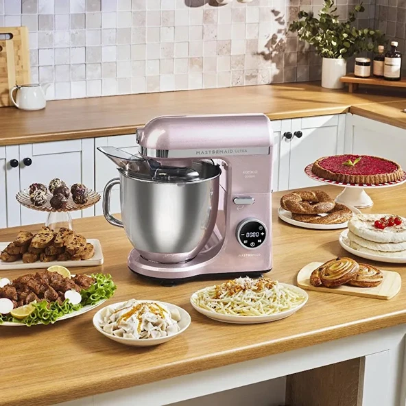 Karaca Mastermaid Chef Ultra D2000W Dijital Ekranlı Hamur Yoğurma Makinesi Rosegold 7L ürün görseli 1