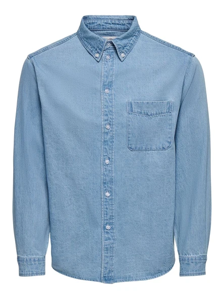 Only & Sons   ONSORSON REGULAR YFM DNM SHIRT NOOS Erkek Mavi Gömlek - 22036600 ürün görseli 1