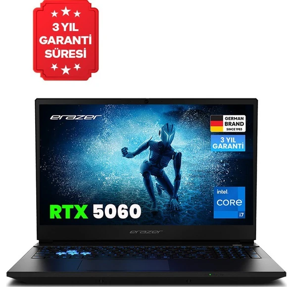 Erazer Defender MD600004 i7-13620H 16Gb Ram 1Tb Ssd 8gb RTX5060 15.6" FreeDos Gaming Dizüstü Bilgisayar ürün görseli 1