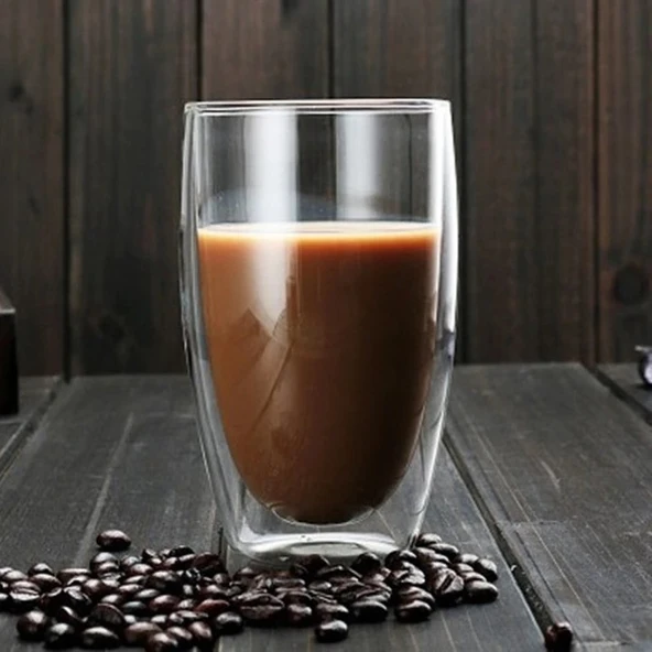 450 ml Çift Camlı Bardak Çift Cidarlı Cam Bardak - Resim 2