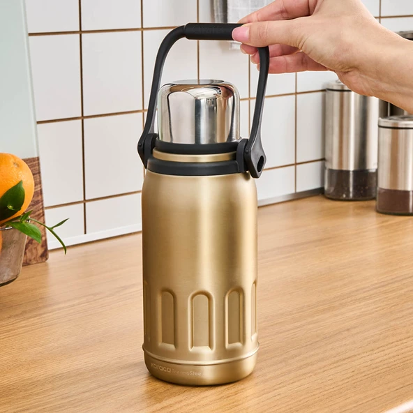Karaca Adent 800 ml Çelik Termos - Gold - Resim 4