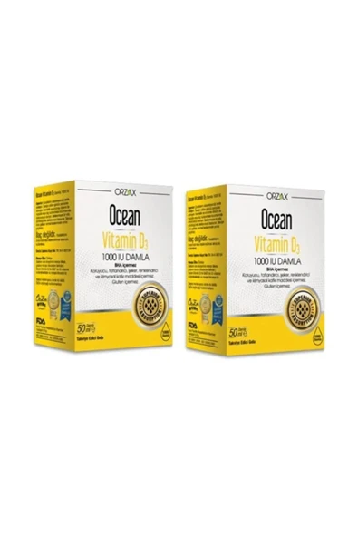 Ocean Vitamin D3 1000 IU Damla 50 ml  2 Kutu ürün görseli 1