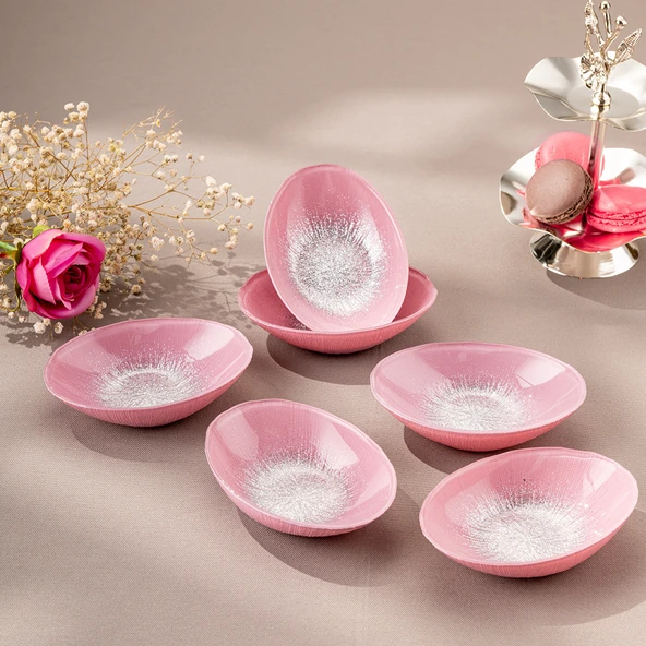 Emsan Pastel 6 Parça Cam Gondol 12 cm Pembe ürün görseli 1