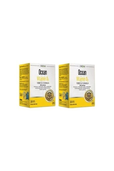 Orzax Vitamin D3 1000 Iu Damla 50 Ml 2 Kutu ürün görseli 1
