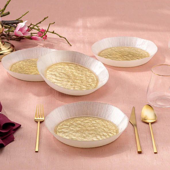 Emsan Golden 4 Parça Cam Dik Kase 21 cm ürün görseli 1