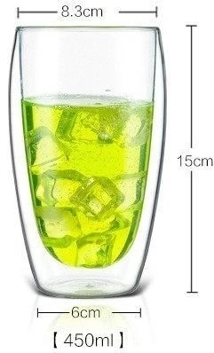 450 ml Çift Camlı Bardak Çift Cidarlı Cam Bardak - Resim 3