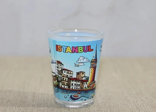 İstanbul Temalı Cam Shot Bardak - Model 3 ürün görseli 1