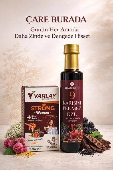 ÇareBurada WMN Set - Strong Women Macun 450 g + 9 Karışım Pekmez Özü 330 ml ürün görseli 1