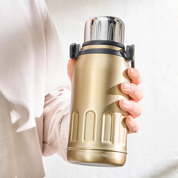 Karaca Adent 800 ml Çelik Termos - Gold - Resim 2
