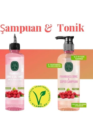 Eyüp Sabri Tuncer Frambuazlı Sirke 500Ml+Süper Şampuan 500 ml ürün görseli 1