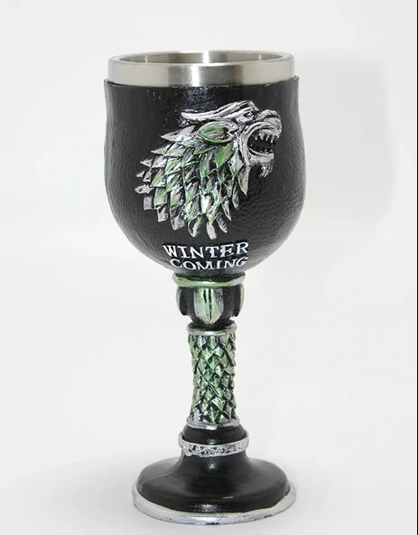 Game Of Thrones House Stark 3D Kabartmalı Çelik Kadeh Bardak ürün görseli 1