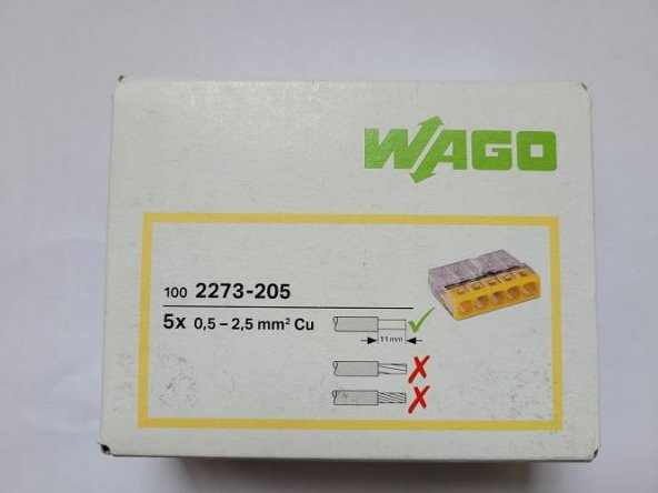 Wago Buat Klemensi 5x2.5mm 100 Adet Kutu ürün görseli 1