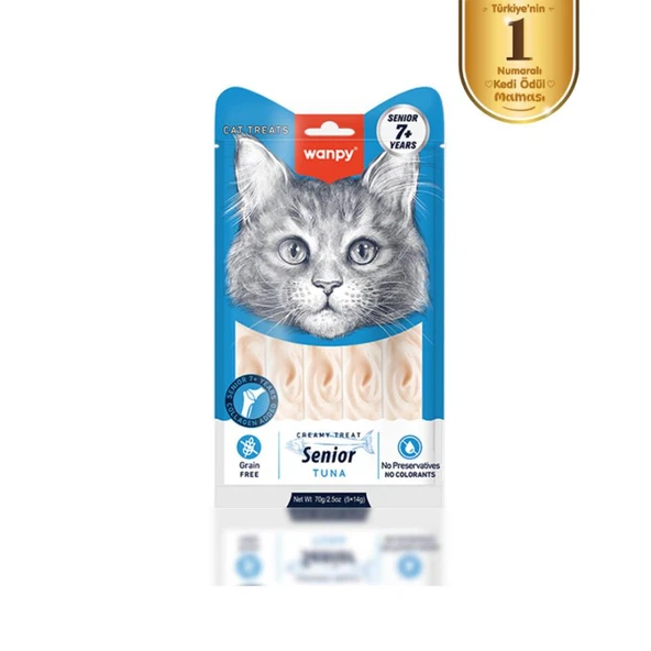 Wanpy Ton Balıklı 7+ Yaş Kedi Krema Ödülü 5×14 Gr ürün görseli 1