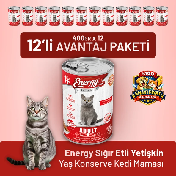 Sığır Etli Yetişkin Yaş Kedi Maması 400 g - 12 Adet ürün görseli 1