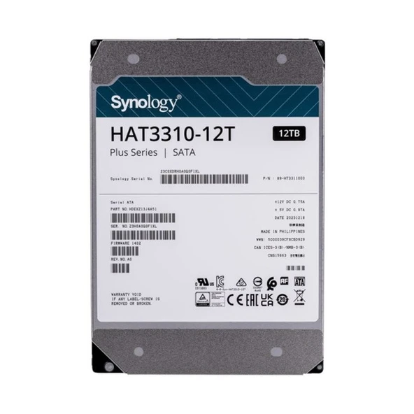 Synology 12TB 3.5'' NAS 7200rpm (HAT3310-12T) ürün görseli 1