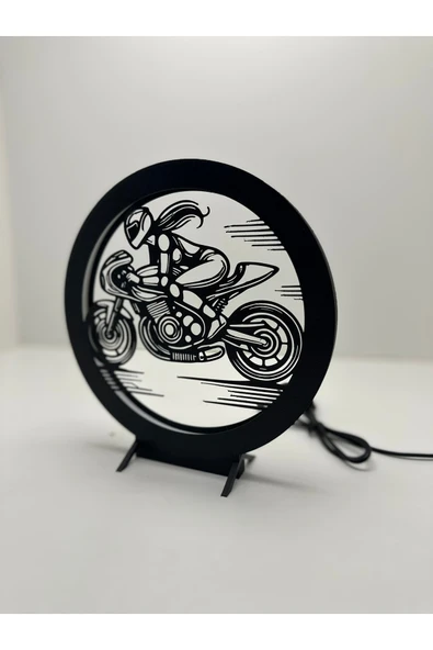 Butik Motorcu Dekoratif Led Lamba - Resim 2