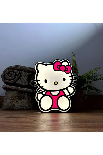 Butik Hello Kitty Masa Üstü Dekoratif Led Lamba - Resim 2