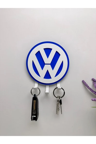 3D Baskı Dekoratif Volkswagen Logo Model Tasarımlı Anahtar Askılığı ürün görseli 1