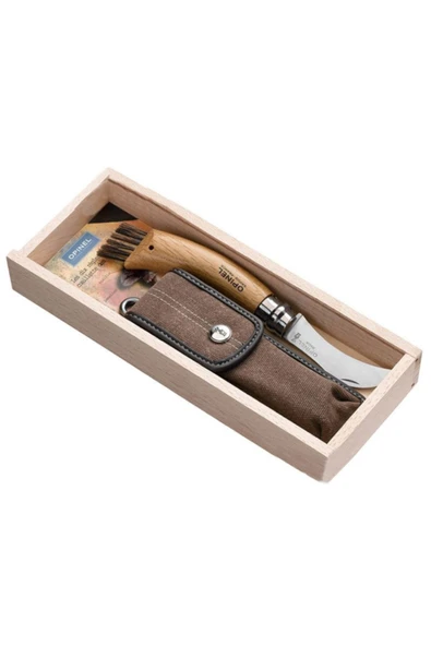 Opinel N°8 Deri Kılıflı Mantar Çakısı (Özel Kutulu) ürün görseli 1