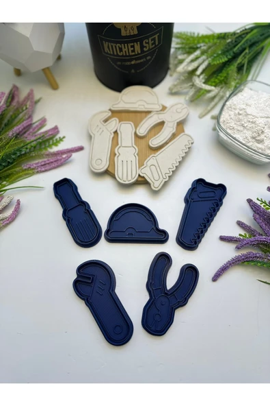 Butik 3d Baskı 5'li El Aletleri Kurabiye Kalıbı ürün görseli 1