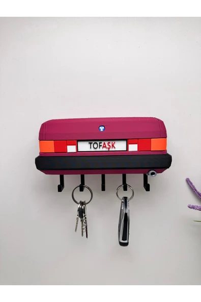3D Baskı Dekoratif Tofaş Şahin Model Tasarımlı Bordo Renk Anahtar Askılığı ürün görseli 1