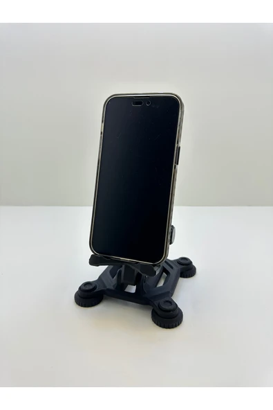 Butik 3D Baskı Mekanik Görünümlü Siyah Renk Telefon ve Tablet Tutucu ürün görseli 1