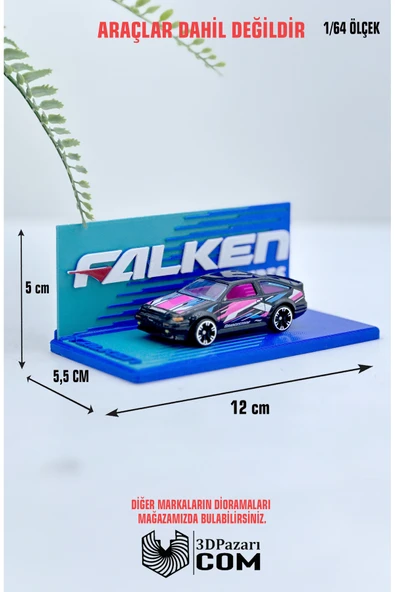 3D Baskı 1/64 Ölçekli Falken Tasarımlı Tekli Mini Diorama Araç Sergileme Garajı ürün görseli 1