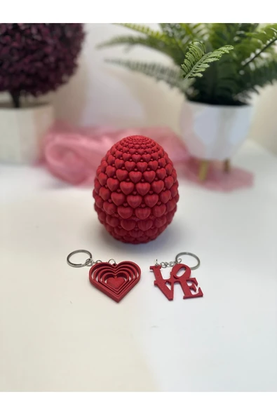 Butik Yumurta Şeklinde Kalpli Hediye Kutusu ürün görseli 1