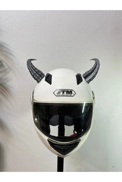 Butik Motor & Motosiklet Gümüş Viking Boynuz Kask Dış Aksesuarı ürün görseli 1