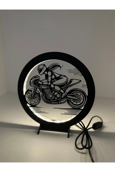 Butik Motorcu Dekoratif Led Lamba - Resim 3