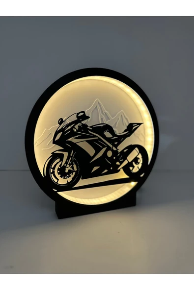 Butik Manzaralı Motor Dekoratif Led Lamba - Resim 3