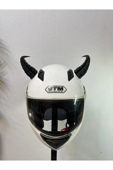 Butik Motor & Motosiklet Siyah Viking Boynuz Kask Dış Aksesuarı ürün görseli 1