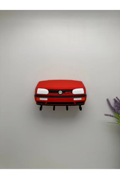 3D Baskı Dekoratif Volkswagen Golf Mk3 Model Tasarımlı Anahtar Askılığı ürün görseli 1