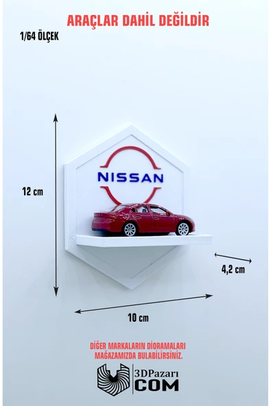 3D Baskı 1/64 Ölçekli Araç Sergileme Rafı Petek Şeklinde Nissan Tasarımlı ürün görseli 1