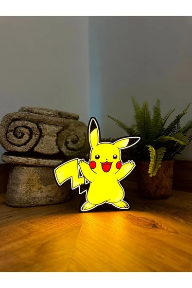 Butik Pikachu Pokemon Dekoratif Led Lamba - Resim 2