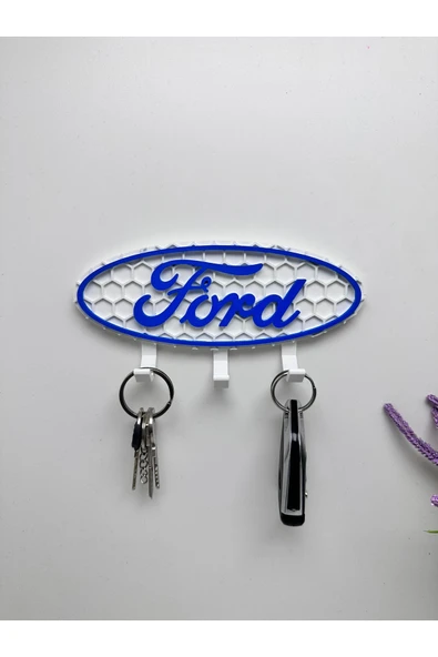 3D Baskı Dekoratif Ford Logo Model Tasarımlı Anahtar Askılığı ürün görseli 1