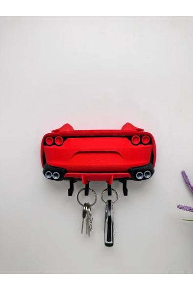 3D Baskı Dekoratif Ferrari s12 Superfast Model Tasarımlı Anahtar Askılığı ürün görseli 1