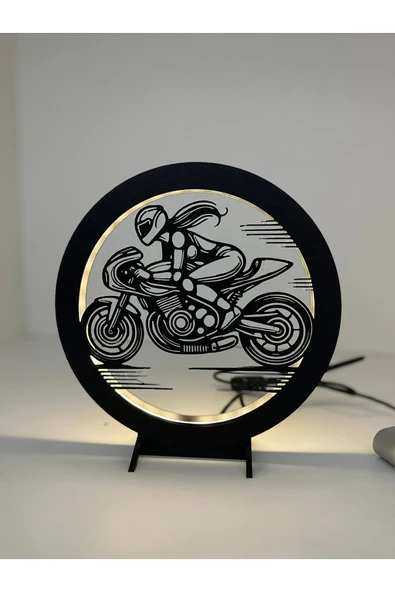 Butik Motorcu Dekoratif Led Lamba - Resim 4