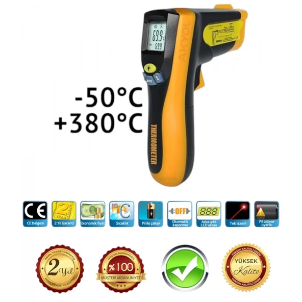 Loyka DARK II Kızılötesi Lazerli Sıcaklık Ölçer -50 +380°C ürün görseli 1