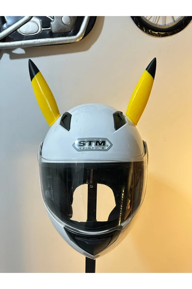 Butik 3d Baskı Pikachu Kulak Şekilli Kask Aksesuarı - Resim 4