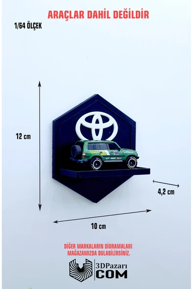 3D Baskı 1/64 Ölçekli Araç Sergileme Rafı Petek Şeklinde Toyota Tasarımlı ürün görseli 1
