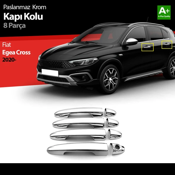 Fiat Egea Cross Krom Kapı Kolu 8 Prç. 2020 2021 2022 2023 2024 2025 2026 ürün görseli 1