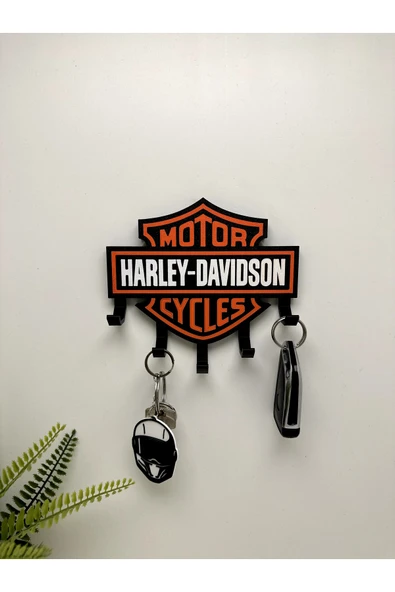 3D Baskı Dekoratif Harley-Davıdson Model Motorcu Anahtar Askılığı ürün görseli 1