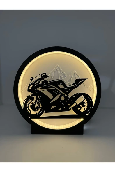 Butik Manzaralı Motor Dekoratif Led Lamba - Resim 2