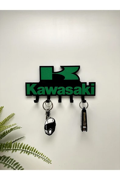 Butik 3D Baskı Dekoratif Kawasakı Model Motorcu Anahtar Askılığı ürün görseli 1