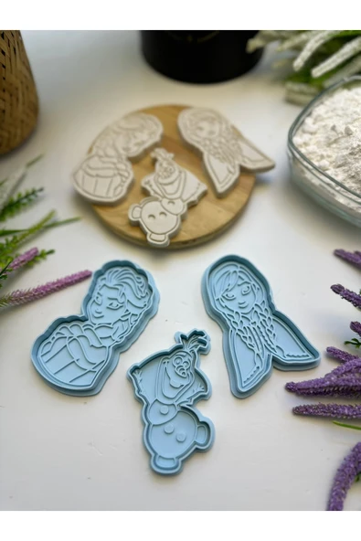 Butik 3d Baskı 3'lü Elsa Frozen Kurabiye Kalıbı ürün görseli 1