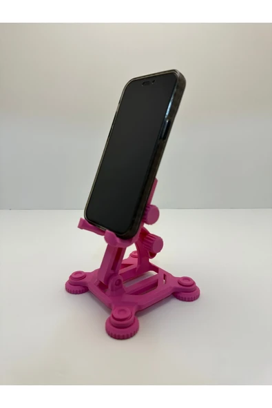 Butik 3D Baskı Mekanik Görünümlü Pembe Renk Telefon ve Tablet Tutucu ürün görseli 1