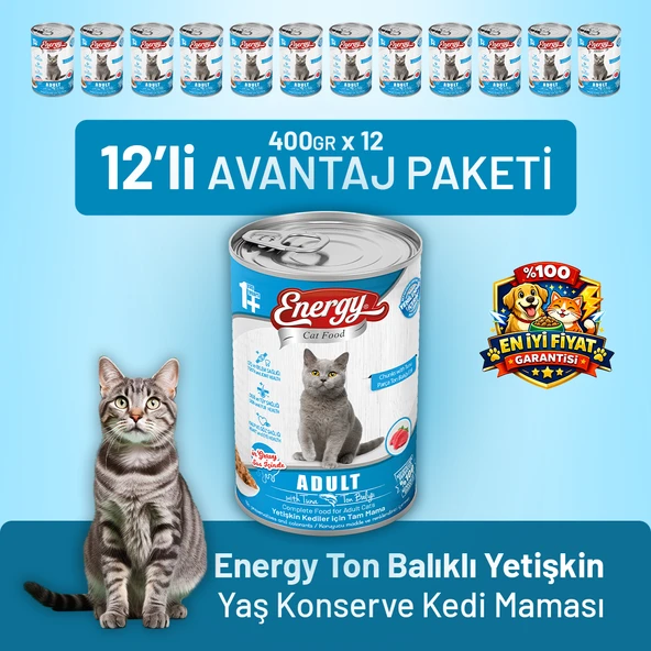 Ton Balıklı Yetişkin Yaş Kedi Maması 400 g - 12 Adet ürün görseli 1